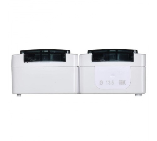 ГЕРМЕС PLUS дымчатый Розетка 2-местная О/У с/з с крышкой РСб22-3-ГПБд IP54  ERMP22-K03-16-54-EC  IEK