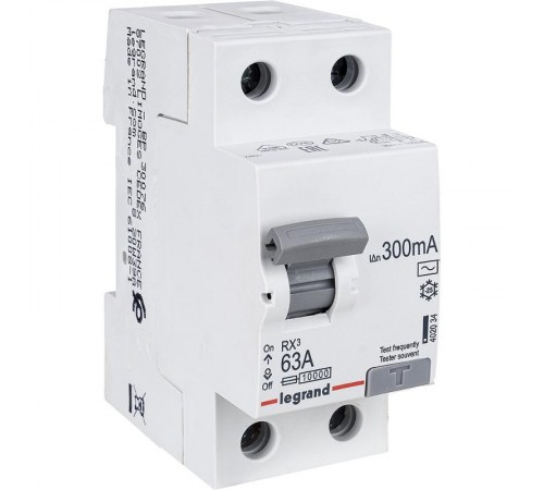 Выключатель дифференциальный (УЗО) RX3 2п 63А 300мА тип AC  402034  Legrand