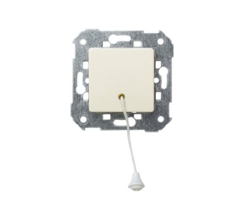 Simon 27 Выключатель 1-кл кнопочный со шнуром, 10А 230В, широкий модуль, S27, слоновая кость  27153-62  Simon