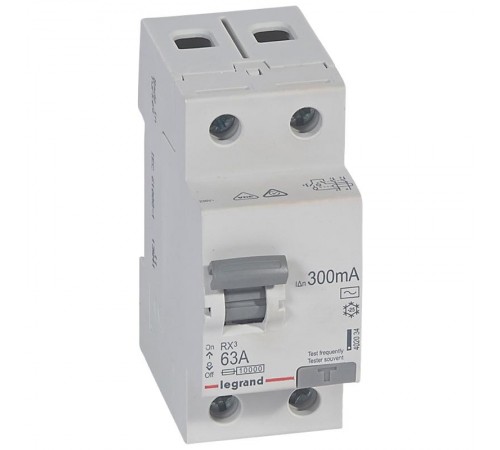 Выключатель дифференциальный (УЗО) RX3 2п 63А 300мА тип AC  402034  Legrand