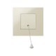 Simon 27 Выключатель 1-кл кнопочный со шнуром, 10А 230В, широкий модуль, S27, слоновая кость  27153-62  Simon