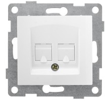 Bravo Розетка телефонная RJ12, двойная, СУ, белый  С10Т2-001  GUSI Electric