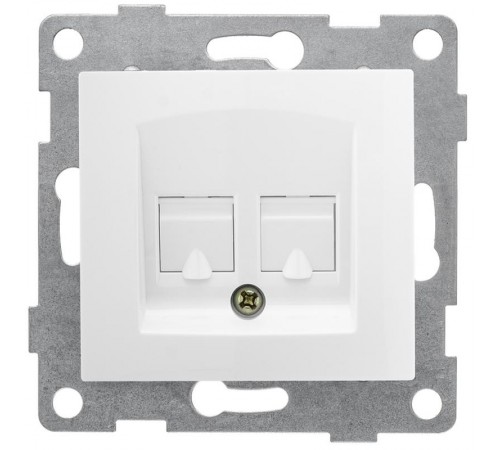 Bravo Розетка компьютерная RJ45, двойная, СУ, белый  С10К2-001  GUSI Electric