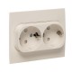Стокгольм Розетка 2-местная с/з 16А белая с защ. штор. PROxima  EXR16-128-10  EKF