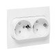 Стокгольм Розетка 2-местная с/з 16А белая с защ. штор. PROxima  EXR16-128-10  EKF