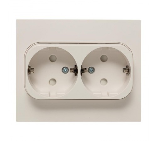 Стокгольм Розетка 2-местная с/з 16А белая с защ. штор. PROxima  EXR16-128-10  EKF