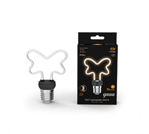Лампа светодиодная   Filament Artline Butterfly 4W 330lm 2700К Е27 milky LED 1/10/100  1001802104  Gauss