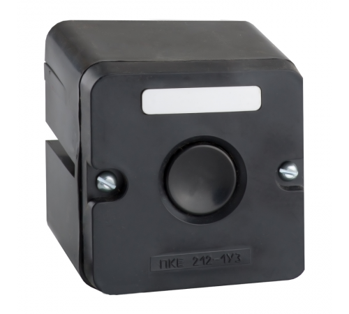 Пост кнопочный ПКЕ 212-1-У3-IP40 (черная кнопка)  150746  КЭАЗ