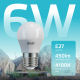 Лампа светодиодная LED 6Вт E27 220В 4100К Elementary шар  53226  Gauss