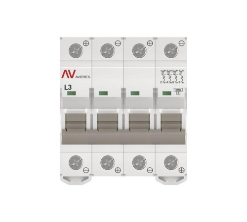 Выключатель автоматический AV-10 DC 4P 3A (L) 10kA AVERES  mcb10-DC-4-03L-av  EKF