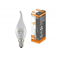Лампа накаливания ЛОН 40Вт E14 230В свеча на ветру прозрачная  SQ0332-0015  TDM