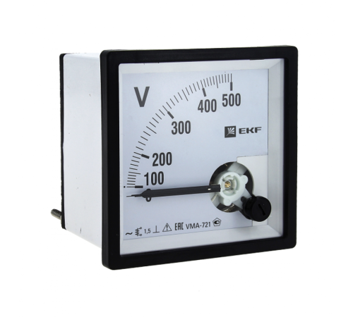 Вольтметр VMA-721 аналоговый на панель (72х72) квадратный вырез 500В прямое подкл. PROxima    vma-721-500  EKF