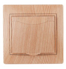 1-203-11 Intro Розетка 2P+E Schuko с крышкой, 16А-250В, IP20, СУ, Plano, сосна  Б0030065  Intro