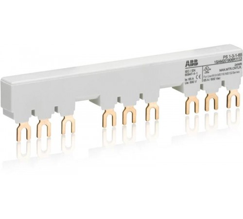 Шинная разводка 3-фазн. PS1-3-1-65 до 65А для 3-х автоматов типа MS116, MS132 с 1-м доп. контактом  1SAM201906R1113  ABB