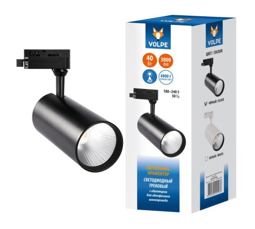 Светильник светодиодный трековый ULB-Q276 40W/4000К BLACK 3800 Лм 4000К черный  UL-00005947  Volpe