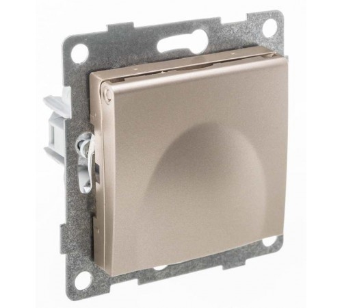 Bravo Розетка 1-ой с/з с з/ш и крышкой, СУ , 16А, 250В, шампань  С10Р91-027  GUSI Electric