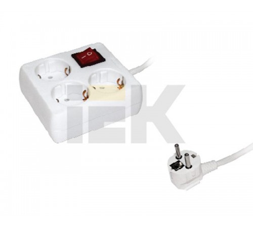 Удлинитель У-С03К-выкл. 3 места 2Р+PЕ/3метра 3х1мм2  16А/250    WYP30-16-03-03-ZK-N  IEK