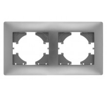 Bravo РАМКА 2-местная, цвет  серебро.  С1020-004  GUSI Electric