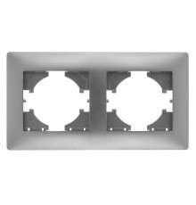 Bravo РАМКА 2-местная, цвет  серебро.  С1020-004  GUSI Electric