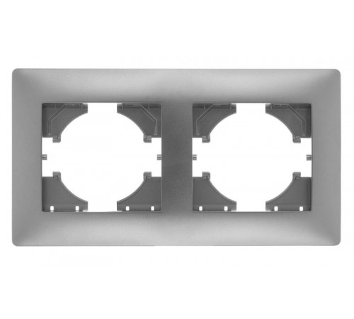 Bravo РАМКА 2-местная, цвет  серебро.  С1020-004  GUSI Electric