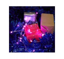 Гирлянда линейная Роса, 20 LED 2м, розовый, батарейки 2*АА,  IP 20,  шнур 0,5м ,CL570  48602  FERON