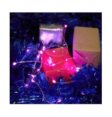 Гирлянда линейная Роса, 20 LED 2м, розовый, батарейки 2*АА,  IP 20,  шнур 0,5м ,CL570  48602  FERON