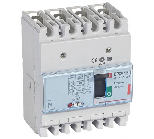 Автоматический выключатель DPX3 160 термомагнитный расцепитель 36кА 400В 4П 25А  420091  Legrand