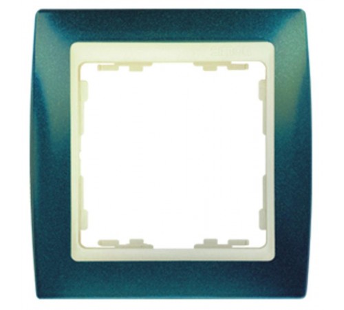 Simon 82 Рамка декоративная, 4 поста, S82, синий металлик-слоновая кость  82744-64  Simon