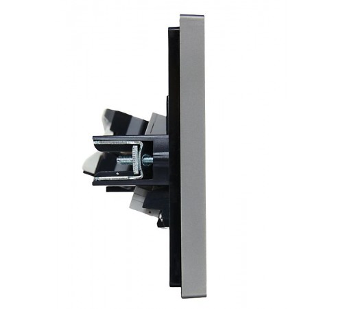 FORTE&PIANO Розетка двойная RJ11+RJ45 кат.5E FP535 сталь  FP-KT20-O-1-K46  IEK