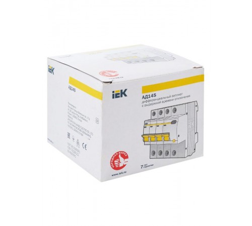 Выключатель автоматический дифференциального тока АД14S 4п 32А C 100мА тип AC (5 мод)  MAD13-4-032-C-100  IEK