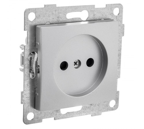 Bravo Розетка 1-ой б/з с з/ш, СУ, 16А, 250В, серебро  С10Р2-004  GUSI Electric