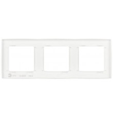 Рамка для розеток и выключателей ЭРА Серия 12 12-5003-01М на 3 поста, белый матовый   Б0065738  ЭРА