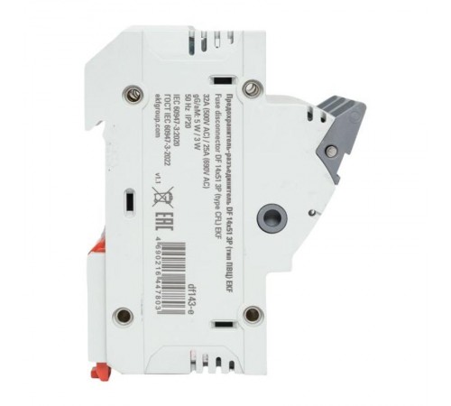 Предохранитель-разъединитель DF 14х51 3Р (тип ПВЦ)   df143-e  EKF