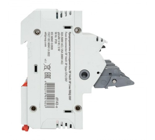 Предохранитель-разъединитель DF 14х51 3Р (тип ПВЦ)   df143-e  EKF