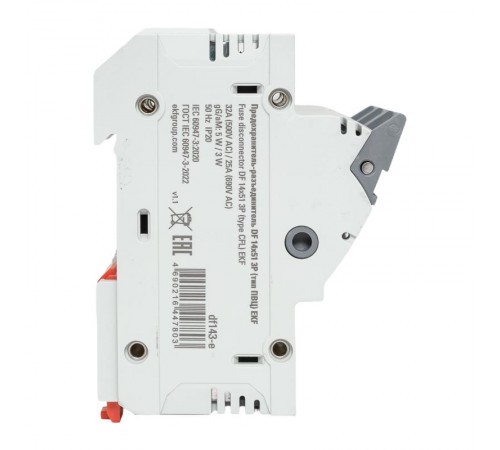 Предохранитель-разъединитель DF 14х51 3Р (тип ПВЦ)   df143-e  EKF