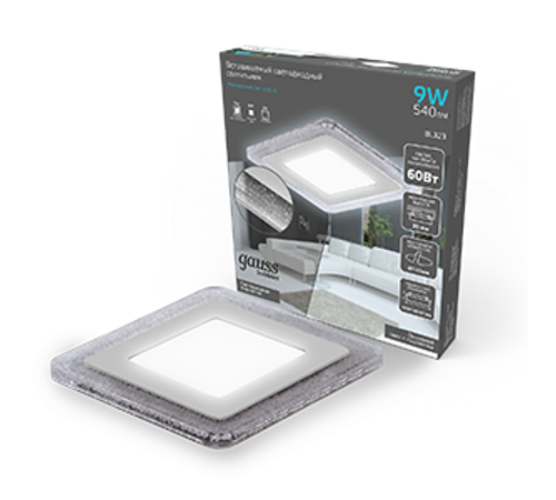 Светильник светодиодный Bubbles BL323 Квадр. 6+3W LED 4000K 540лм143x143мм O110 1/40  BL323 Gauss