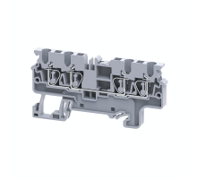 Клемма с четырьмя контактами пружинная OptiClip СX-2,5-QUATTRO-(0,2-4)-I-серый  289753  КЭАЗ