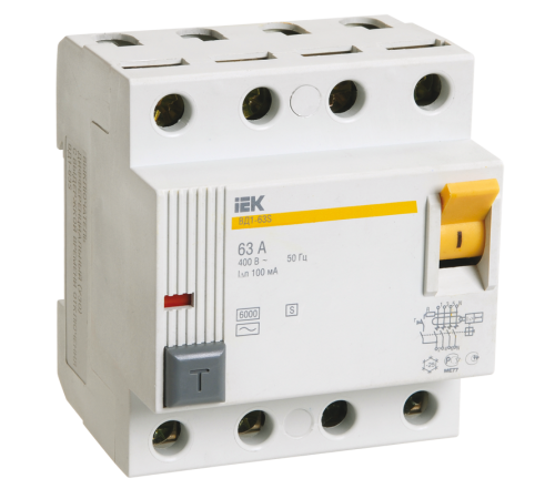 Выключатель дифференциальный (УЗО) ВД1-63S 4п 32А 100мА тип AC  MDV12-4-032-100  IEK