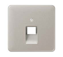 Крышка для одинарных телефонных и компьютерных розеток (UAE), фиксация винтом; металл; платина; CD500  CD569-1UAPT  Jung