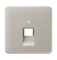 Крышка для одинарных телефонных и компьютерных розеток (UAE), фиксация винтом; металл; платина; CD500  CD569-1UAPT  Jung