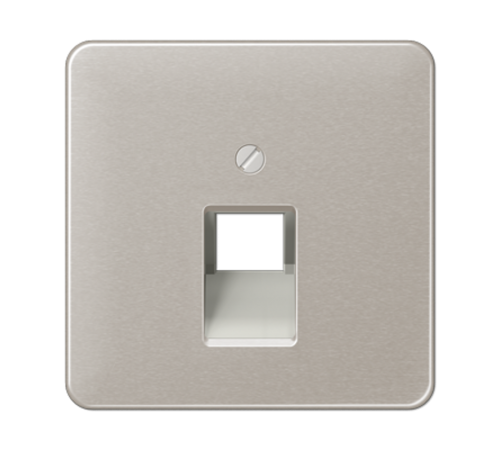 Крышка для одинарных телефонных и компьютерных розеток (UAE), фиксация винтом; металл; платина; CD500  CD569-1UAPT  Jung