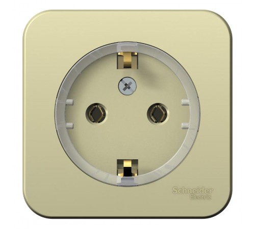 Blanca Бежевый О/У с изолирующей пластиной Розетка с з/к без штор., (тонкая) 16А, 250В  BLNRA110117  SE