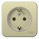 Blanca Бежевый О/У с изолирующей пластиной Розетка с з/к без штор., (тонкая) 16А, 250В  BLNRA110117  SE