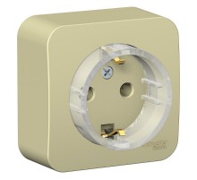 Blanca Бежевый О/У с изолирующей пластиной Розетка с з/к без штор., (тонкая) 16А, 250В  BLNRA110117  SE