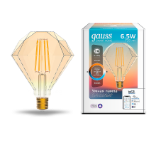 Лампа светодиодная филаментная Smart Home DIM+CCT E27 Diamond Golden 6,5 Вт 2000-5500 К 1/40  1370112  Gauss