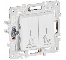 SKANDY Выключатель 2-клавишный с индикацией для отелей 10А SK-V16W арктический белый   SK-V20-2-10-K01  IEK