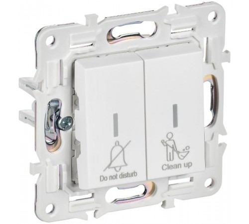 SKANDY Выключатель 2-клавишный с индикацией для отелей 10А SK-V16W арктический белый   SK-V20-2-10-K01  IEK