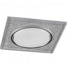 Светильник встраиваемый с белой LED подсветкой CD4040 потолочный GX53 без лампы, серебро, хром  40517  Feron