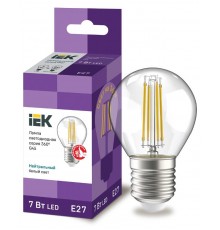 Лампа светодиодная G45 шар прозрачная 7Вт 230В 4000К E27 серия 360°  LLF-G45-7-230-40-E27-CL  IEK