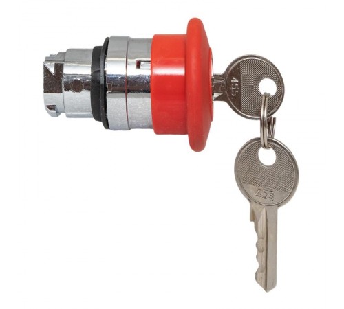 Исполнительный механизм кнопки XB4 "Грибок" красный поворотный с фиксацией с замком EKF PROxima    XB4BA1F-R   EKF 